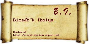 Bicsák Ibolya névjegykártya