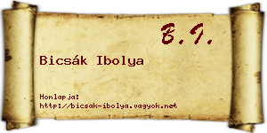 Bicsák Ibolya névjegykártya